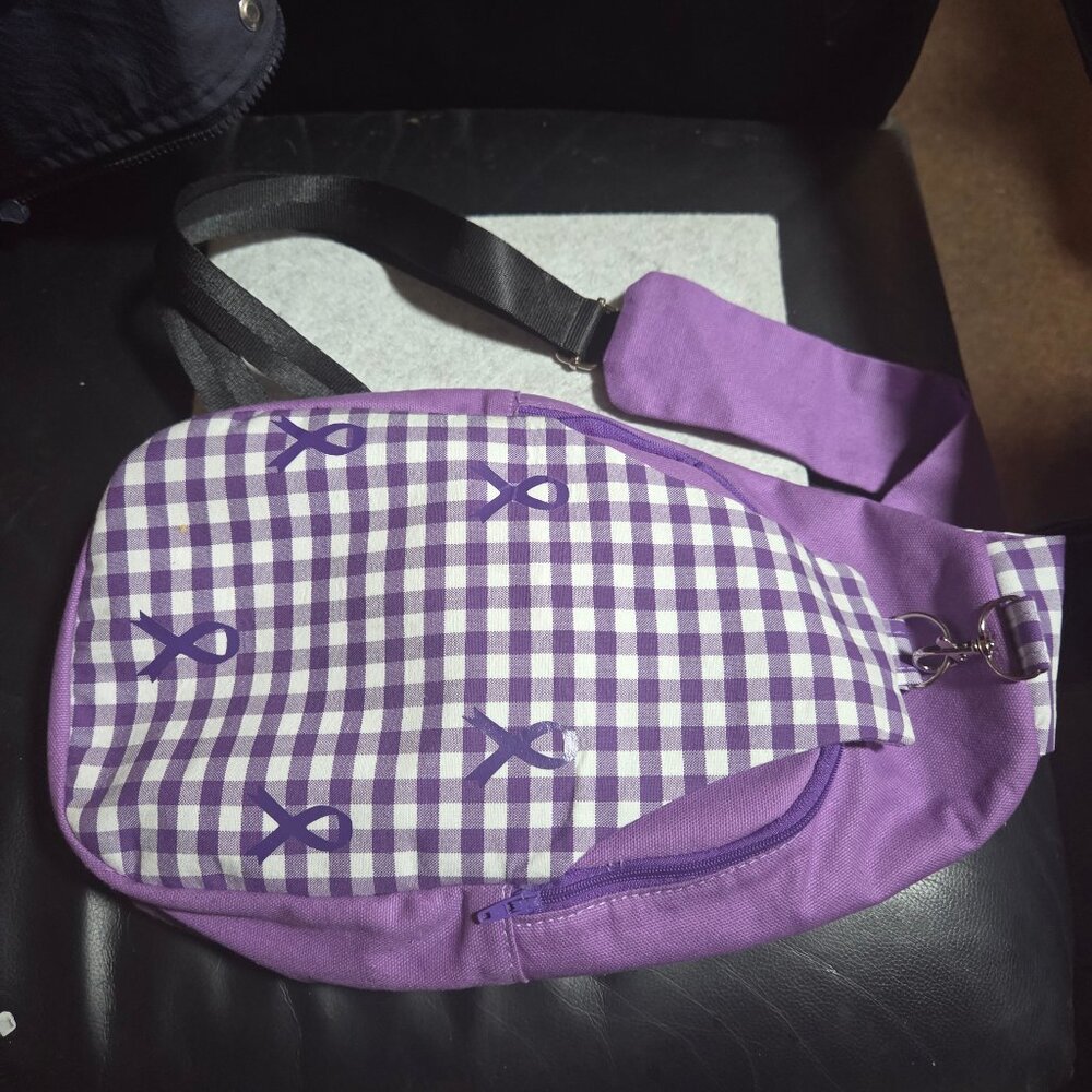 Sling bag Purple ribbon ( awareness)